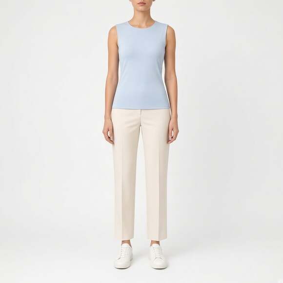 DKNY Tops - DKNY Suits Ice Blue Sleeveless Shell Top NWT Size L Shoulder Pads Career